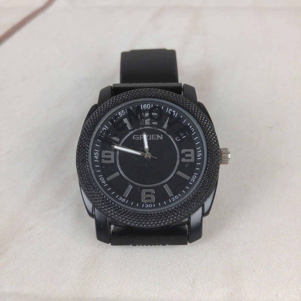 Gruen  Men's Black Watch